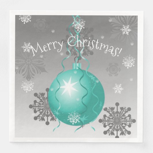 Aquamarines Extravagantes Weihnachtsschmuckpapier Serviette (Vorderseite)