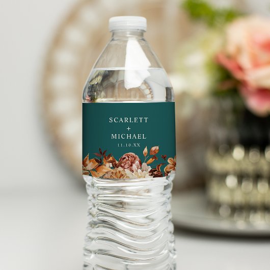 Aquamarines Fall Wasserflasche Wasserflaschenetikett