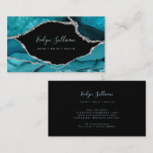 aquamarines Farbspiel auf schwarz Visitenkarte (Vorne/Hinten)