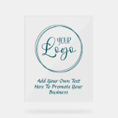 Aquamarines Firmenlogo mit Werbetext Acrylschild (Vorderseite)