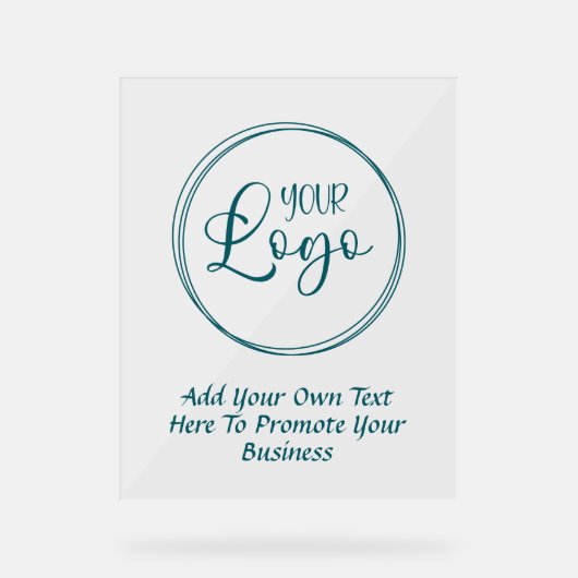 Aquamarines Firmenlogo mit Werbetext Acrylschild (Vorderseite)