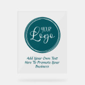 Aquamarines Firmenlogo mit Werbetext Acrylschild (Vorderseite)