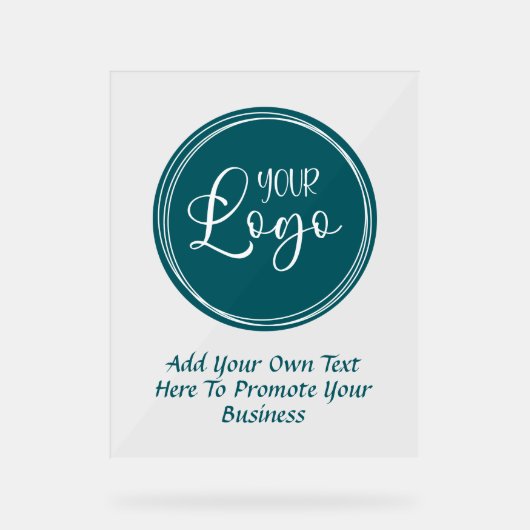 Aquamarines Firmenlogo mit Werbetext Acrylschild (Vorderseite)