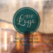 Aquamarines Firmenlogo mit Werbetext Fensteraufkleber (Blatt 2)