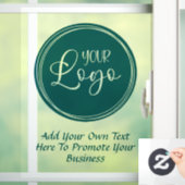 Aquamarines Firmenlogo mit Werbetext Fensteraufkleber (Zuhause)