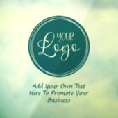 Aquamarines Firmenlogo mit Werbetext Fensteraufkleber (Blatt 3)