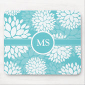 Aquamarines Floral Elegantes Muster Mousepad (Vorne)