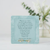 Aquamarines florales Hochzeitsszenario Einladung (Stehend Vorderseite)