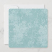Aquamarines florales Hochzeitsszenario Einladung (Rückseite)