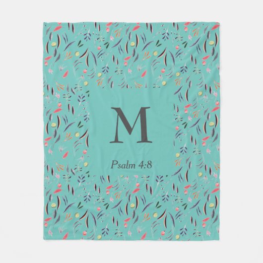 Aquamarines FLOTTLEUCH | MONOGRAMM | CHRISTLICH Fleecedecke (Vorderseite)