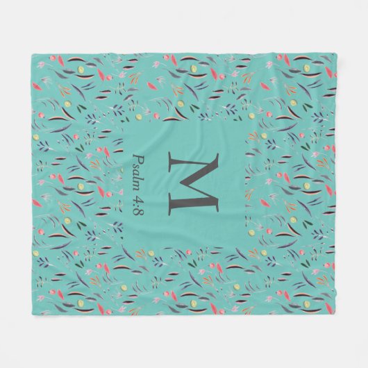 Aquamarines FLOTTLEUCH | MONOGRAMM | CHRISTLICH Fleecedecke (Vorderseite (Horizontal))