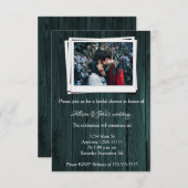 Aquamarines Foto Brautparty aus Holz Einladung (Vorne/Hinten)