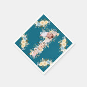 Aquamarines Foto Collage Blue Yellow Blume 1. Gebu Serviette (Ecke)
