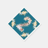 Aquamarines Foto Collage Blue Yellow Blume 2. Gebu Serviette (Ecke)