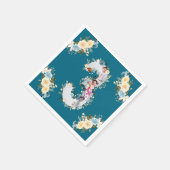 Aquamarines Foto Collage Blue Yellow Blume 3. Gebu Serviette (Ecke)