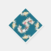 Aquamarines Foto Collage Blue Yellow Blume 5. Gebu Serviette (Ecke)
