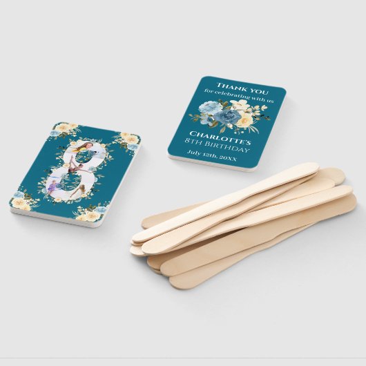 Aquamarines Foto Collage Blue Yellow Blume 8. Gebu Fächer (Non-assembled)