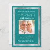 Aquamarines Foto Einladung (Vorderseite)