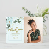 Aquamarines Foto für Wasserfarben Dankeskarte (Stehend Vorderseite)