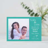 Aquamarines Foto Horizontal - 3x5 Save the Date (Stehend Vorderseite)
