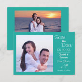Aquamarines Foto Horizontal - 3x5 Save the Date (Vorne/Hinten)