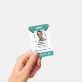 Aquamarines Foto ID QR Code Mitarbeiter Unternehme Ausweis (Handheld)