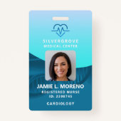 Aquamarines Foto Krankenpflege-ID Ausweis (Vorderseite)