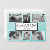 Aquamarines Foto Save the Date Ankündigungspostkarte (Vorne/Hinten)
