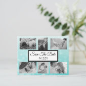 Aquamarines Foto Save the Date Ankündigungspostkarte (Stehend Vorderseite)