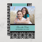 Aquamarines Foto Save the Date Hochzeitkarten Ankündigungspostkarte (Vorne/Hinten)