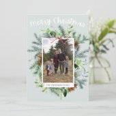 Aquamarines Foto Weihnachtsgrün Grußkarte (Stehend Vorderseite)