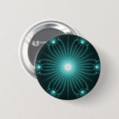 Aquamarines Fraktal-Blumen-Knopf-Button Button (Vorne & Hinten)
