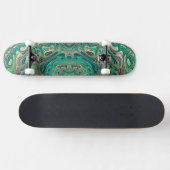 Aquamarines Fraktal Paua Abalone Muschel Themenwel Skateboard (Horizontal)