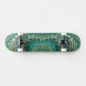 Aquamarines Fraktal Paua Abalone Muschel Themenwel Skateboard (Horizontal)