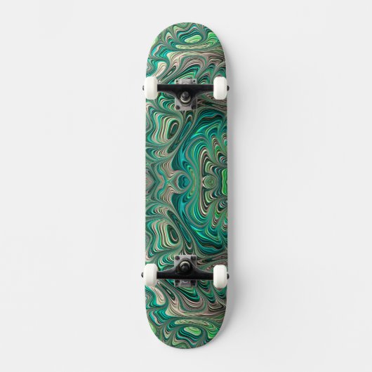 Aquamarines Fraktal Paua Abalone Muschel Themenwel Skateboard (Vorderseite)