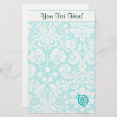 Aquamarines französisches Horn Briefpapier (Vorne/Hinten)