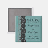 Aquamarines französisches Spitzen Speichern des Da Magnet (Vorderseite/Rückseite)