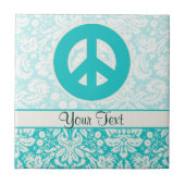 Aquamarines Friedenszeichen Fliese (Vorderseite)