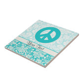 Aquamarines Friedenszeichen Fliese (Seite)