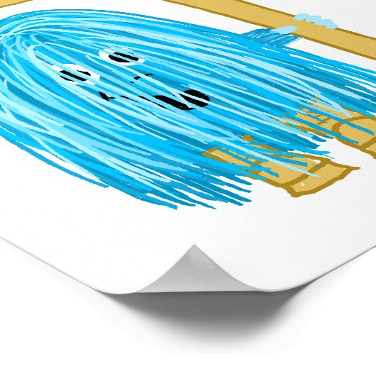 Aquamarines Friedenszeichen Poster (Ecke)