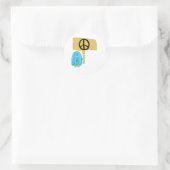 Aquamarines Friedenszeichen Runder Aufkleber (Tasche)