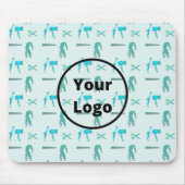 Aquamarines Friseurgeschäft Mousepad (Vorne)