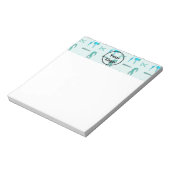 Aquamarines Friseurgeschäft Notizblock (Rotiert)