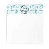 Aquamarines Friseurgeschäft Notizblock (Vorderseite)