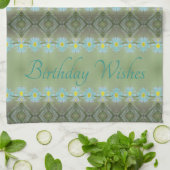 Aquamarines, geblümtes gemustertes Design Geschirrtuch (Gefaltet)