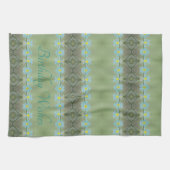 Aquamarines, geblümtes gemustertes Design Geschirrtuch (Horizontal)