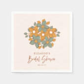 Aquamarines gelbes Boho Retro Brautparty Serviette (Vorderseite)