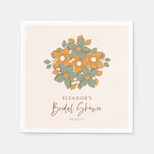 Aquamarines gelbes Boho Retro Brautparty Serviette