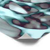 Aquamarines Gelbes Orange Rote Abstrakte Rote Kuns Poster (Ecke)