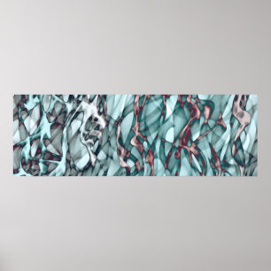 Aquamarines Gelbes Orange Rote Abstrakte Rote Kuns Poster